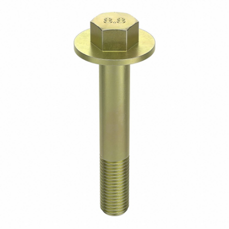 Flange Bolts, Steel, Class 8.8, Zinc Yellow, 80 mm Length, Partially Threaded, Metric