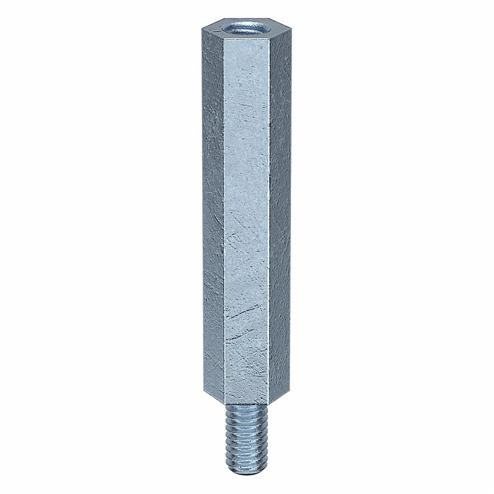 Spacer, M4x0.7 Thread Size, Male To Female, 35 mm Lg., 8 mm Thread Lg., Steel, 100 Pk
