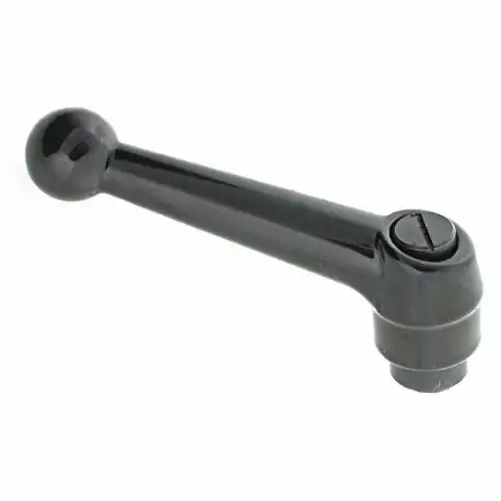 Adjustable Handle, Ball Knob, Zinc, 8 mm Hole Thread Size, Black