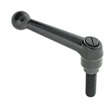 Adjustable Handle, Ball Knob, Zinc, M6 Thread Size, 35.05 mm Stud Length