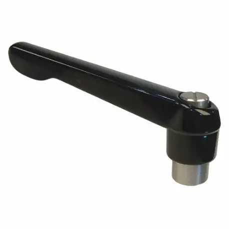 Adjustable Handle, Teardrop, Zinc, 1/4 Inch Hole Thread Size, Black