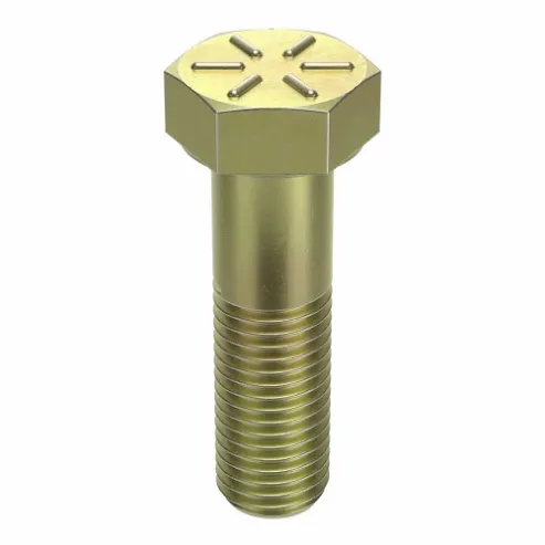 Hex Head Cap Screw 7/8-9X3-3/4 Steel Grade 8 Zinc Yellow, 5PK