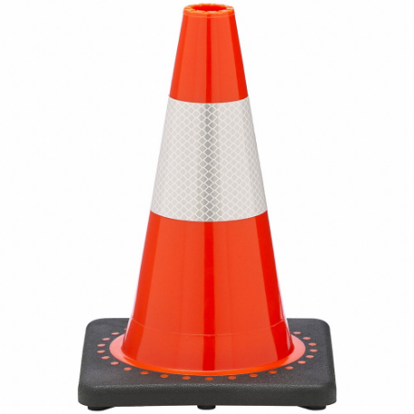 Traffic Cone, Not Approved for Roadway Use, Reflective, Grip Top With Black Base
