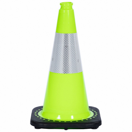 Traffic Cone, Not Approved for Roadway Use, Reflective, Grip Top With Black Base