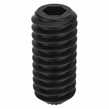 Socket Set Screw, 8-32 Thread Size, Blk Oxide, 3/8 In Lg., 5/64 In Drive Size, Socket, 100 Pk