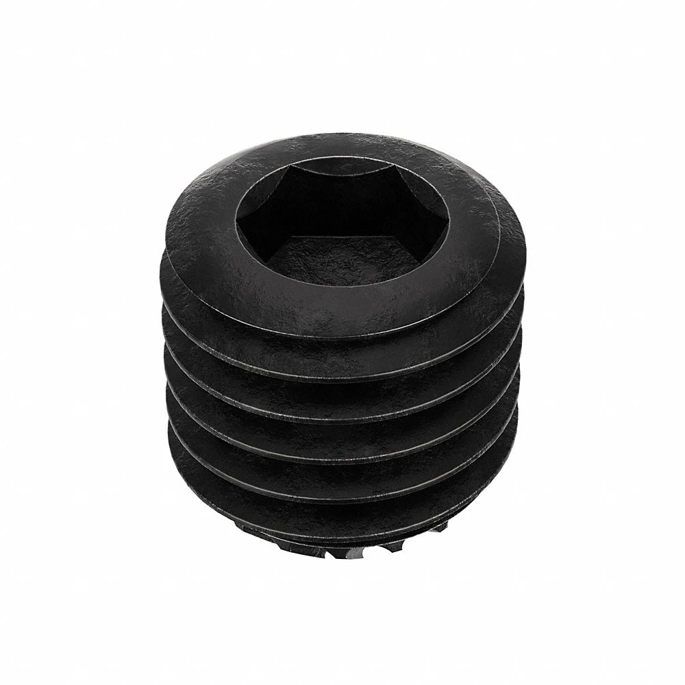 Socket Set Screw, 1/4 In - 28 Thread Size, Blk Oxide, 1/4 In Lg., 1/8 In Drive Size, Socket, 100 Pk