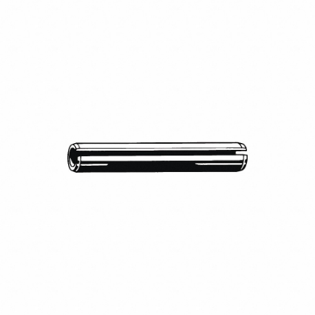 Spring Pin, Slotted, Steel, Zinc Plated, 3/8 Inch Outside Dia, 5 PK