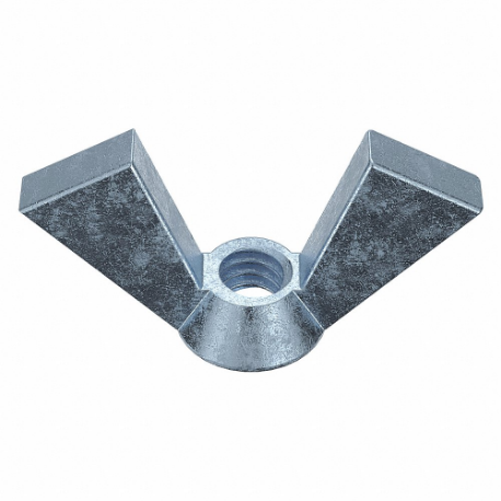 Wing Nut, 1/4 In - 20 Thread Size, Zn Plated, Steel, Coarse, Right Hand