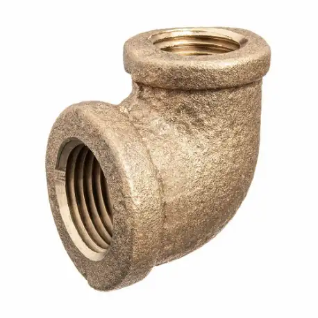 90 Deg. Elbow Reducer, Brass, 2 Inch X 1 Inch Pipe, Female Npt X Female Npt