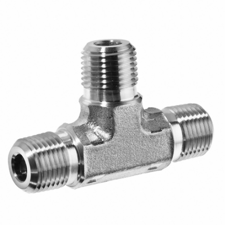 Male Tee, 1/8 Inch X 1/8 Inch X 1/8 Inch Fitting Pipe Size, Stainless Steel