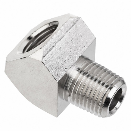 45 Deg. Elbow Adapter, Nickel-Plated Brass, 1/2 Inch X 1/2 Inch Fitting Pipe Size
