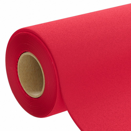 Silicone Roll, Standard, 36 x 30 Ft, 3/8 Inch Thickness, Red, Closed Cell, Plain, Firm