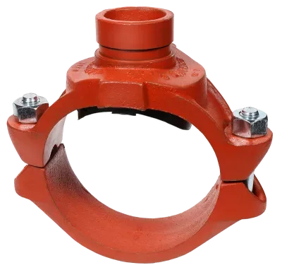 7046 Series Clamp-T, Grooved Branch, EPDM Gasket, Galvanized, 4 Inch Nominal Size (a), 3 Inch Nominal Size (b)