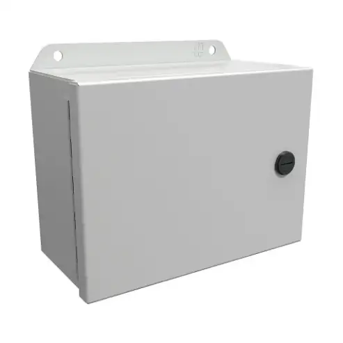 Enclosure, 6 x 8 x 3 Inch Size, Wall Mount, Carbon Steel, Ral 7035 Light Gray