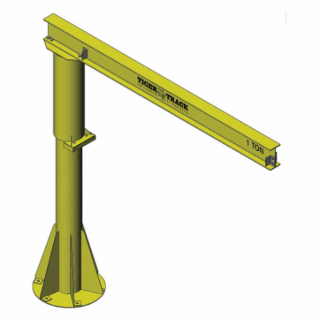 Jib Crane, 300 lb Capacity, 6 ft Reach, 360 Deg. Swivel Angle