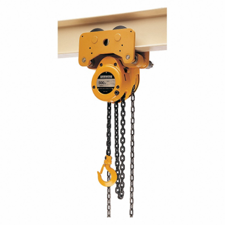 Chain Hoist, 500 lb Load, 60 lb Pull to Lift Rated Load, 12 1/2 Inch Housing Length