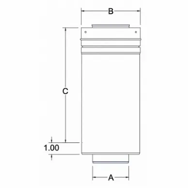 Fitting, 35 3/8 Inch Length, Stainless Steel