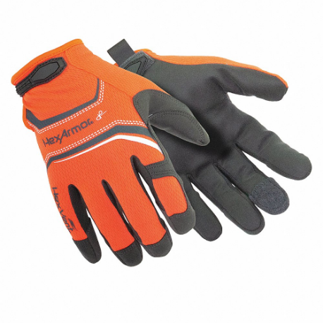 Mechanics Gloves, Size M, Mechanics Glove, Synthetic Leather, ANSI Cut Level A5, 1 Pair