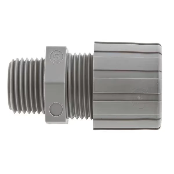 Liquid Tight Connector, 1in, Straight, Gray