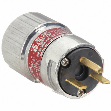 Plug, 6-15P, 15 A, 250VAC, 2 Poles, Metallic