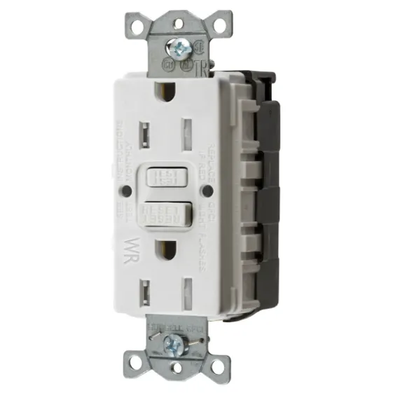 GFCI Receptacle, Commercial, Decorator Duplex, Flush Mount, 15A