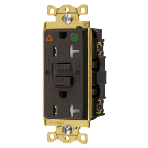 GFCI Receptacle, Heavy Use Hospital Grade, Decorator Duplex, 20A