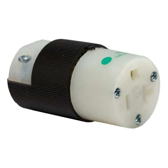 Female Connector, Straight, 20A 125V, 5-20R, Black And White, 1 Pk