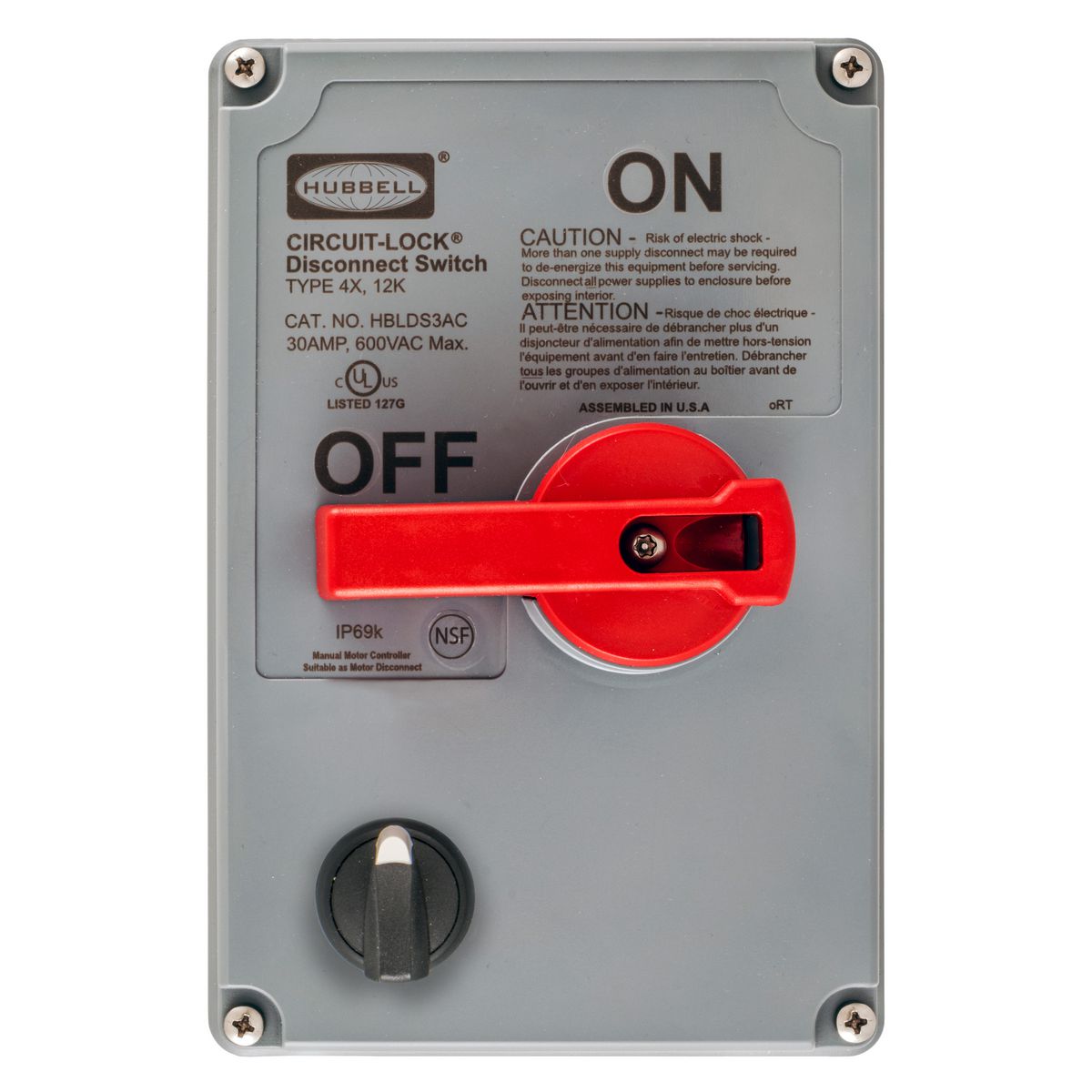 Enclosed Disconnect Switch, 100 A