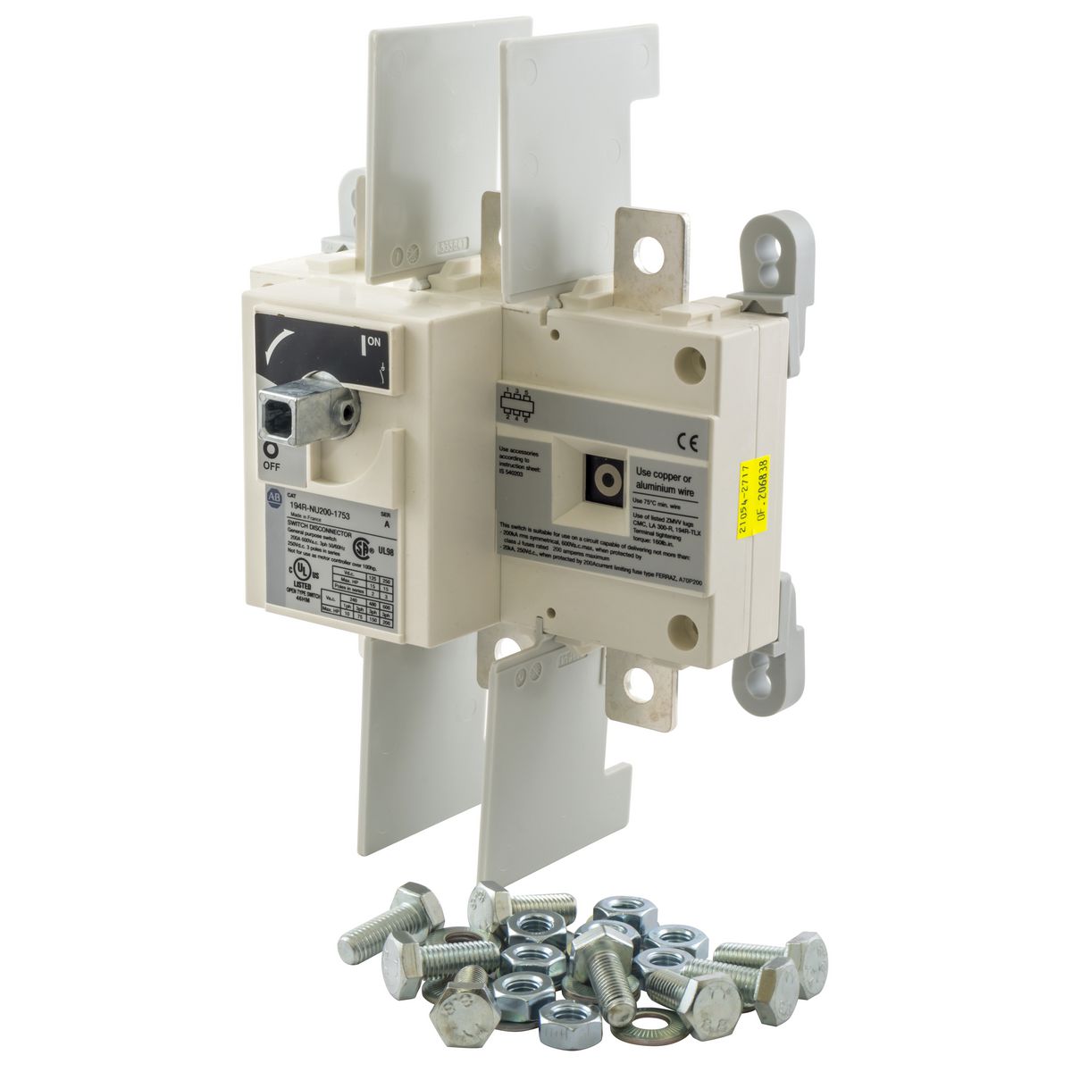 Disconnect Switch, 200A, Nonfusible, 600V AC, 3 Phase
