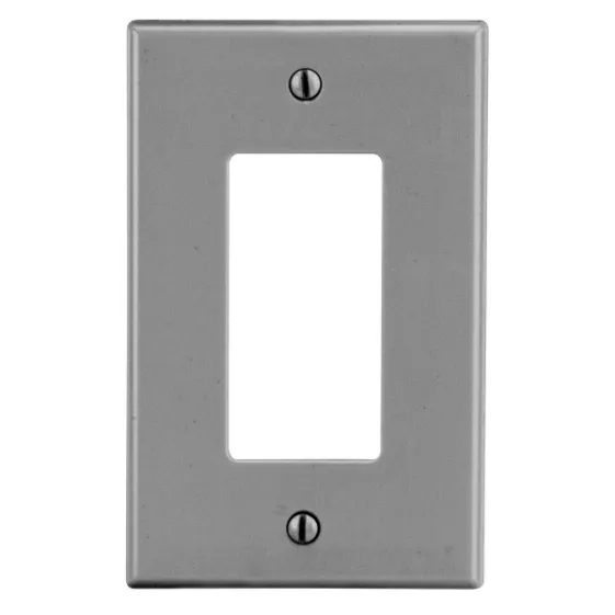 Rocker Wall Plate, 1 Gangs, Mid Size, Gray, Plastic