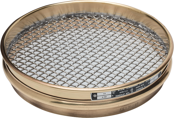 Standard Sieve, 8 Inch Dia., 1/2 Inch Size, Brass Frame, Stainless Mesh