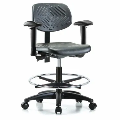 Polyurethane Cleanroom Task Chair, 19-1/2 to 27-1/2 Inch Seat Height Range