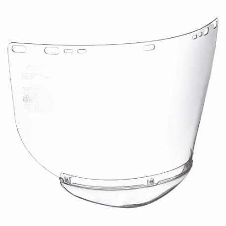 Face Shield, Clear, Uncoated, Polycarbonate, 8 Inch Visor Height, 15 1/2 Inch Visor Wide