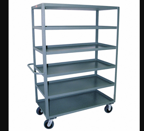Utility Cart With Lipped Metal Shelves, 3000 lb Load Capacity, 60 Inch x 30 Inch Size
