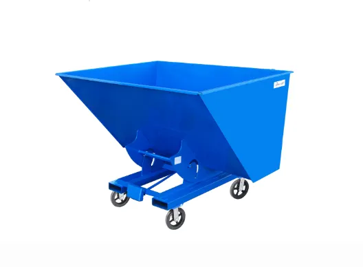 Self Dumping Hopper, 2 cu. yd. Volume, Bumper Release, 8 Inch Mold-On-Rubber Casters