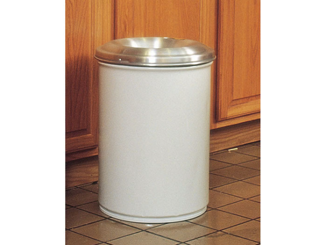 Waste Receptacle, Safety Drum Can, Round, 55 Gallon, White