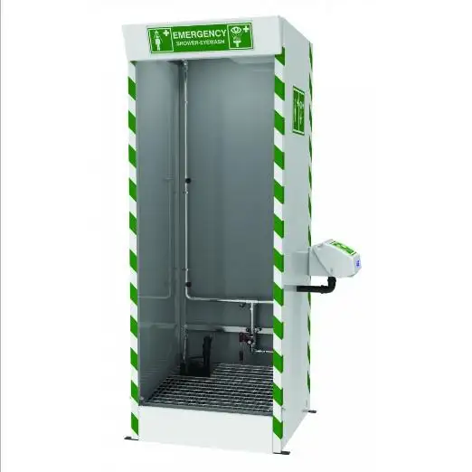 Emergency Cubicle Shower, Multi Nozzle Body Wash, Eye And Face Wash