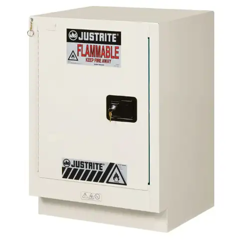 Corrosive/Acid Safety Cabinet, Self Close, 15 Gallon, Light Neutral