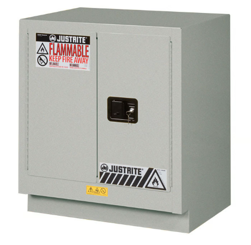 Corrosive/Acid Safety Cabinet, Manual Close, 19 Gallon, Silver