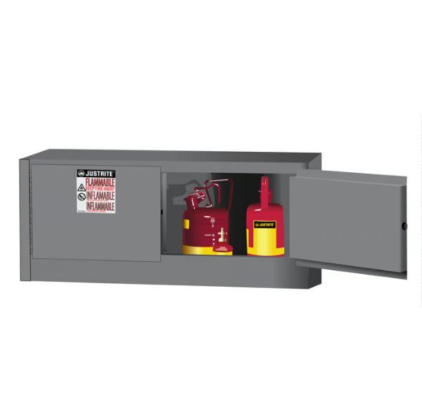 Flammable Safety Cabinet, 1 Shelf, 2 Doors, Manual Close, 17 Gallon, Gray