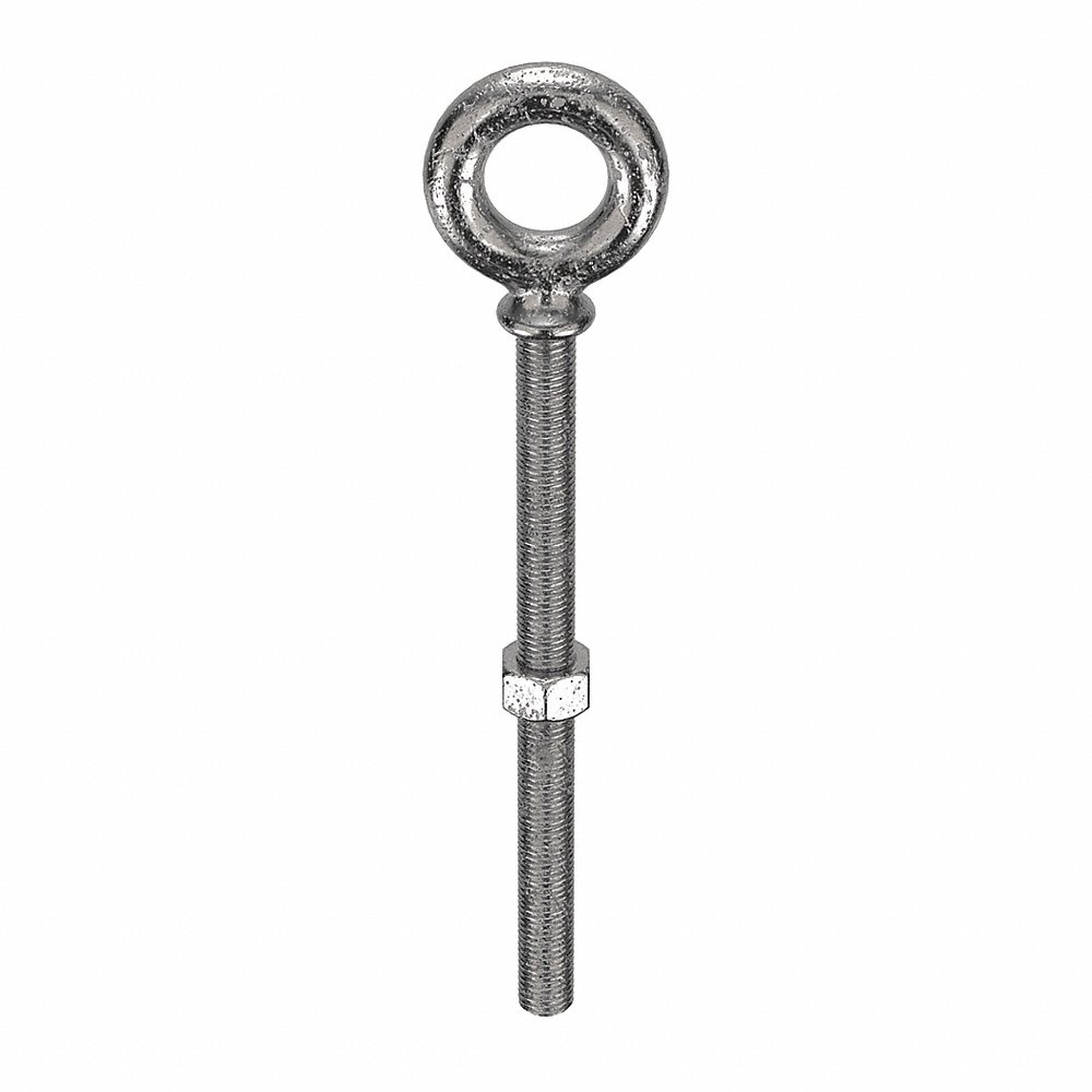 Eye Bolt, 7,200 Lb Working Load, Stainless Steel, 7/8-9 Thread Size