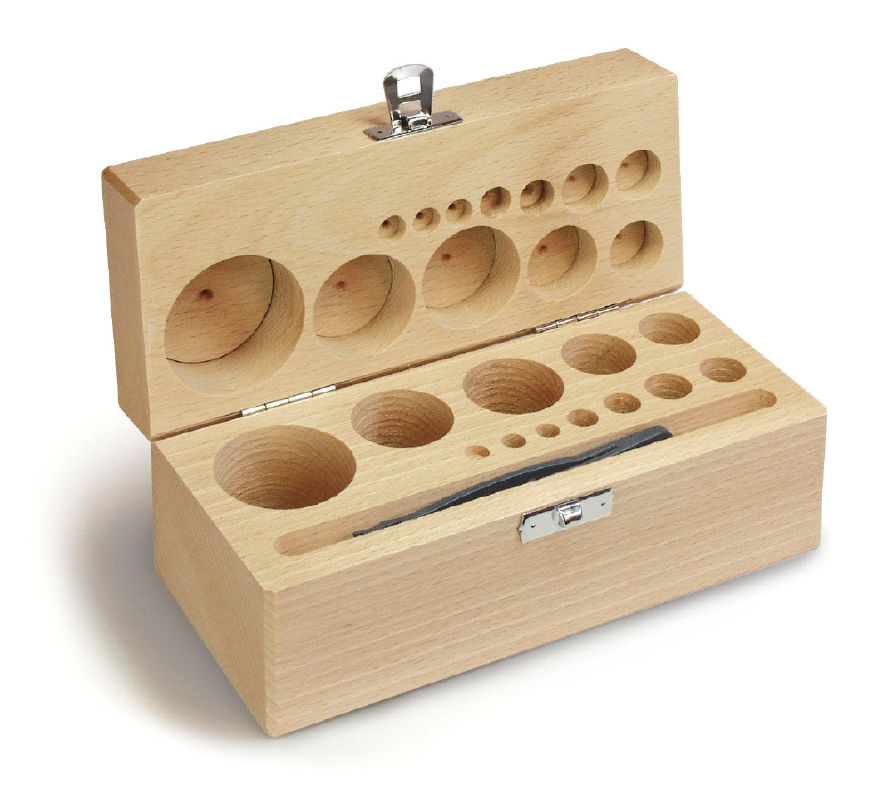 Wood Weight Case, Button/Compact Weight, 1mg To 200g