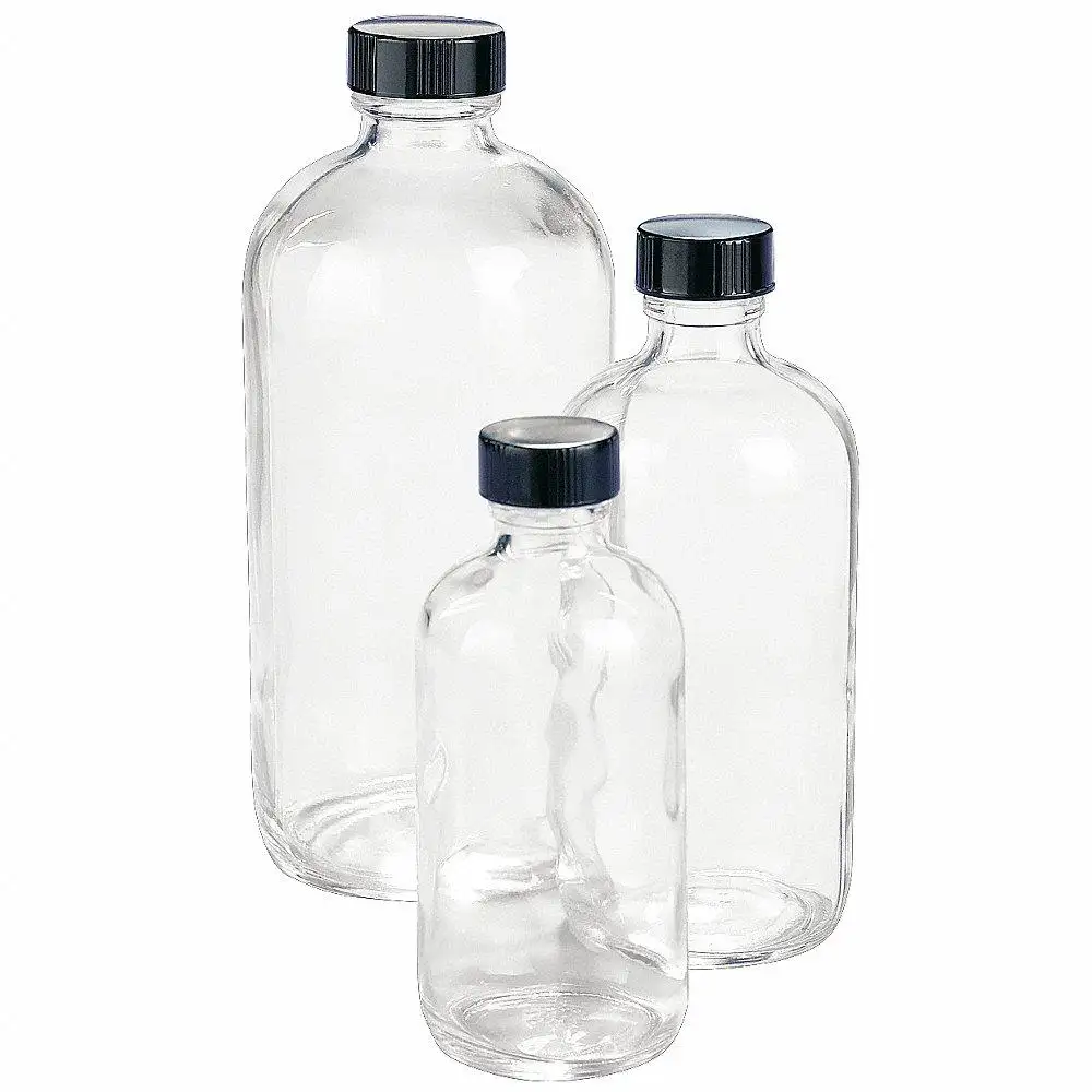 Bottle, 32 oz. Capacity, Narrow, Boston Round, 12Pk