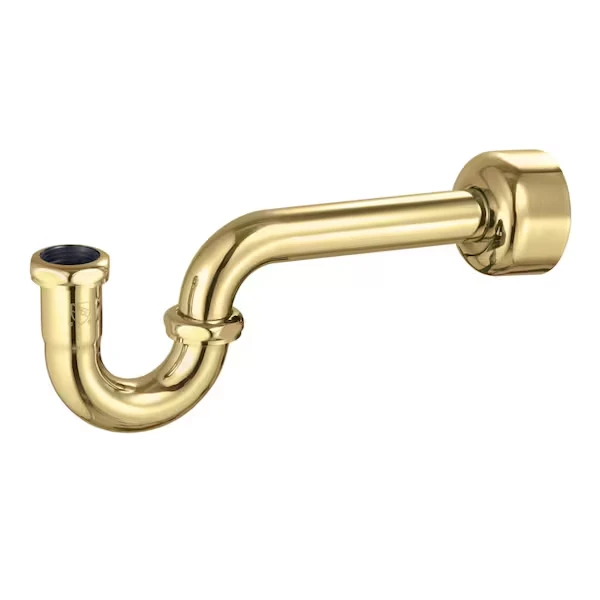 114inch Brass PTrap, 18 Gauge, Polished Brass