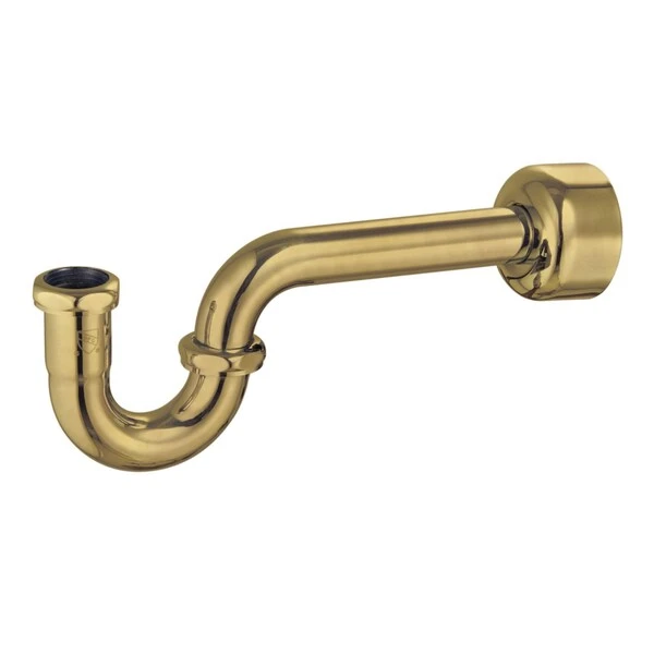 114inch Brass PTrap, 18 Gauge, Brushed Brass