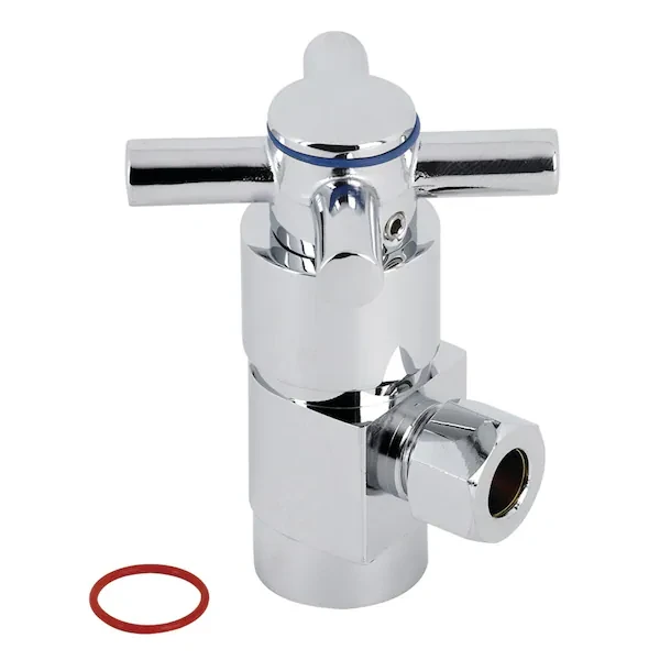 1/2 Inch IPSx3/8 Inch O.D. Anti-Sz Qrtr Turn Ceramic Cartridge Angle Stop, Chrm