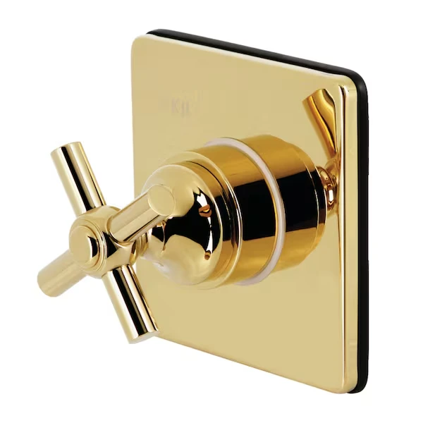SingleHandle ThreeWay Diverter Valve with Trim Kit, Polished Brass