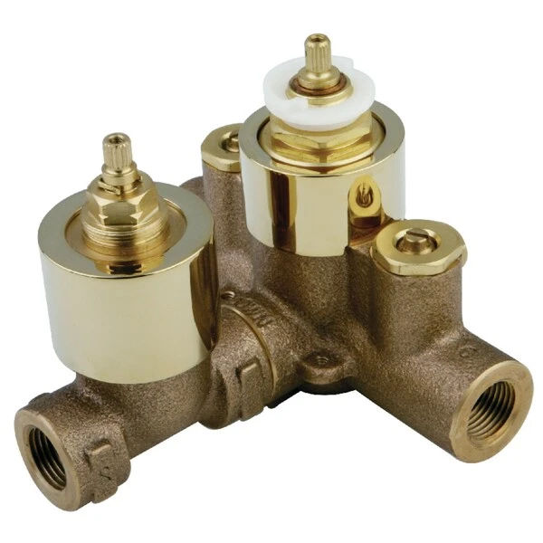 Thermostatic Valve with Volume Control, Polished Brass