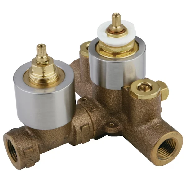 Thermostatic Valve with Volume Control, Brushed Nickel