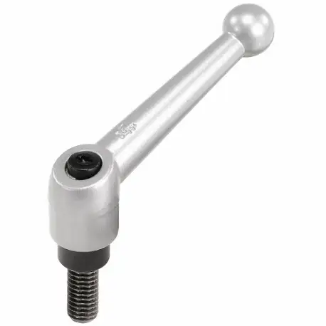 Adjustable Handle, Ball Knob, Zinc, M10 Thread Size, 55 mm Stud Length